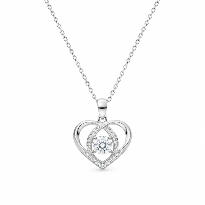 Infinity Heart-Knot Moissanite Necklace