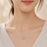 Convertible Four-Leaf Clover Moissanite Pendant Necklace - Image 2