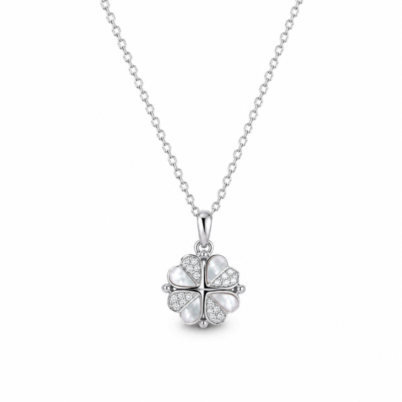 Convertible Four-Leaf Clover Moissanite Pendant Necklace