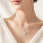 Heart-Petal Lucky Clover Moissanite Necklace - Image 2