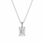 Emerald-Cut Moissanite Pendant Necklace