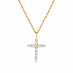 Classic Cross Moissanite Pendant Necklace