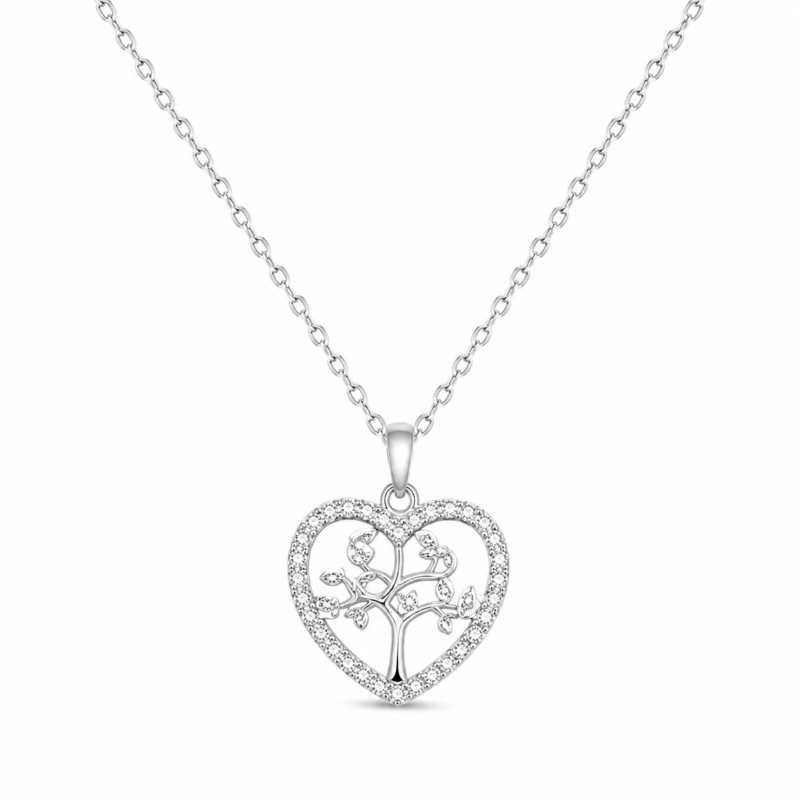 Heart Lock Moissanite Pendant Necklace
