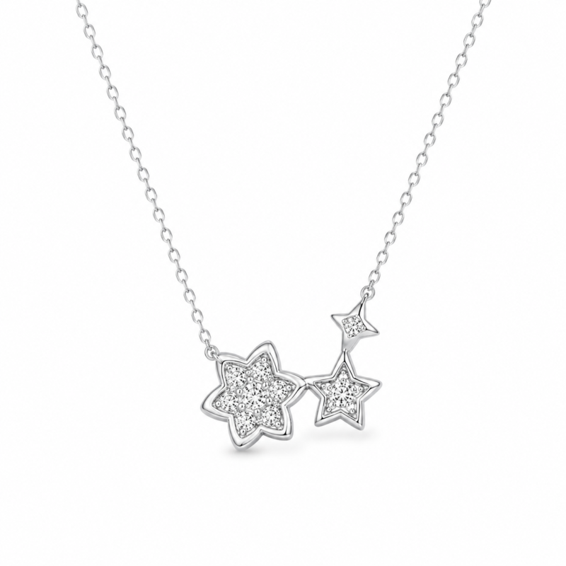Flower & Butterfly Moissanite Pendant Necklace