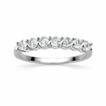Seven-Stone Round Moissanite Wedding Band