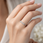 Seven-Stone Round Moissanite Wedding Band - Image 2
