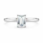 Emerald-Cut Moissanite Solitaire Ring