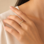 V-Shaped Contour Moissanite Wedding Band - Image 2