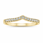 V-Shaped Contour Moissanite Wedding Band