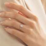 Emerald-Cut Halo Moissanite Engagement Ring - Image 2