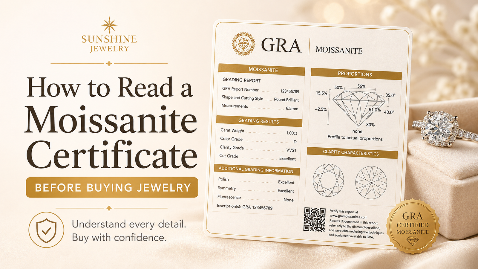 How to read a moissanite certificate before buying jewelry