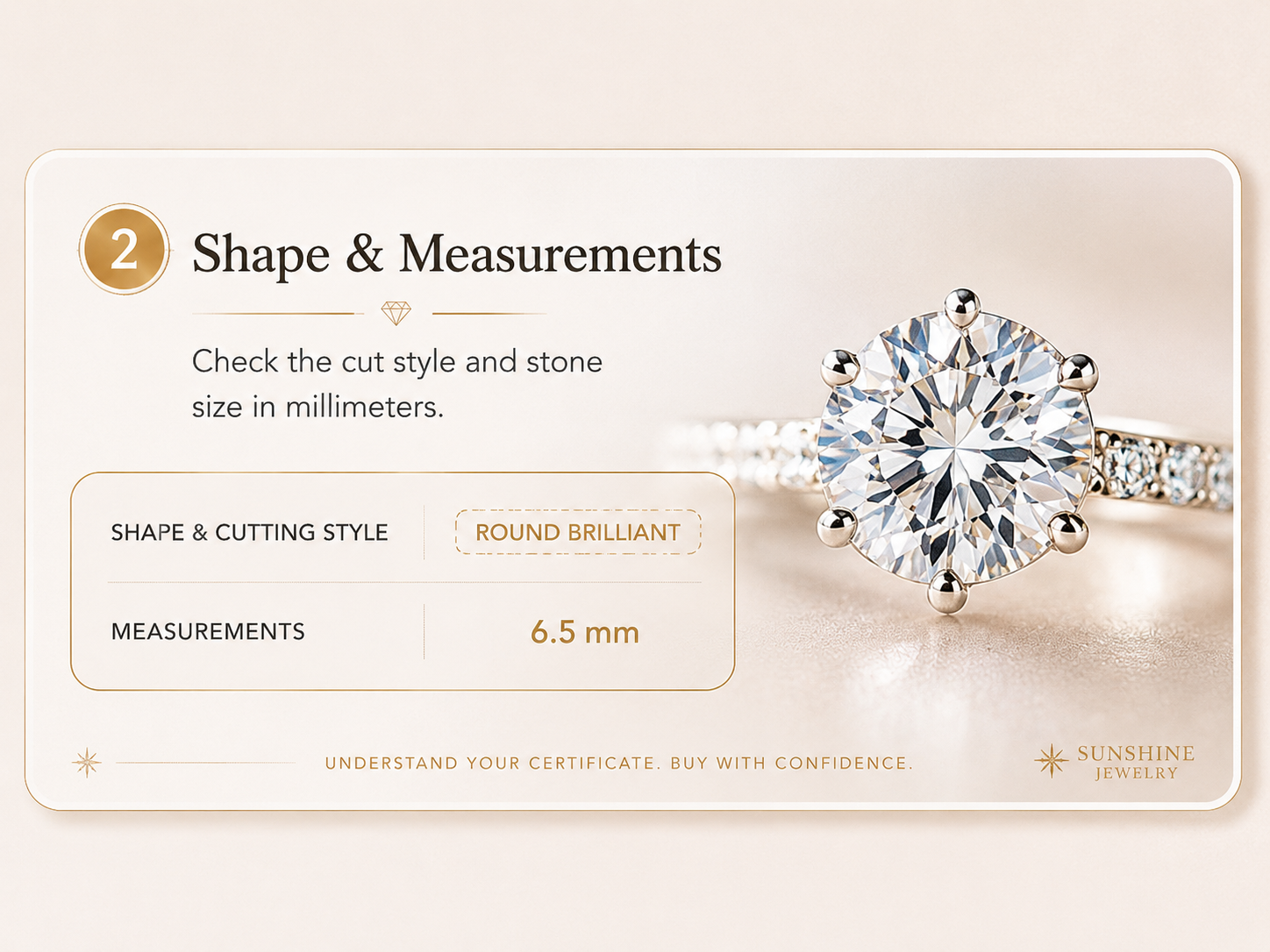 Moissanite shape and measurements certificate guide