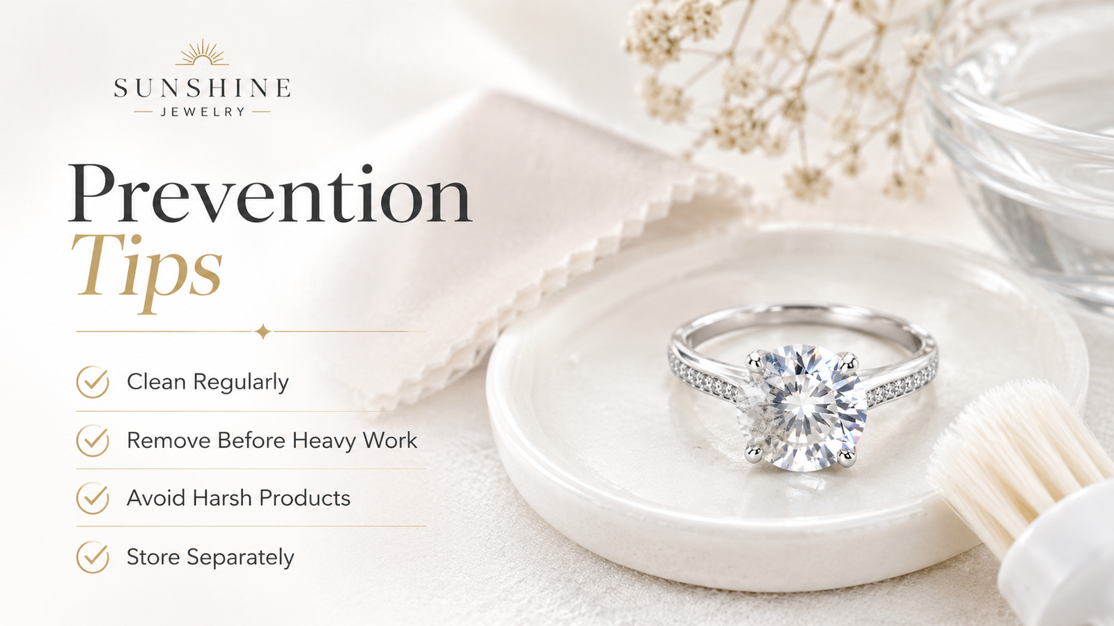 Prevention tips for keeping a moissanite ring clean sparkling and safely stored