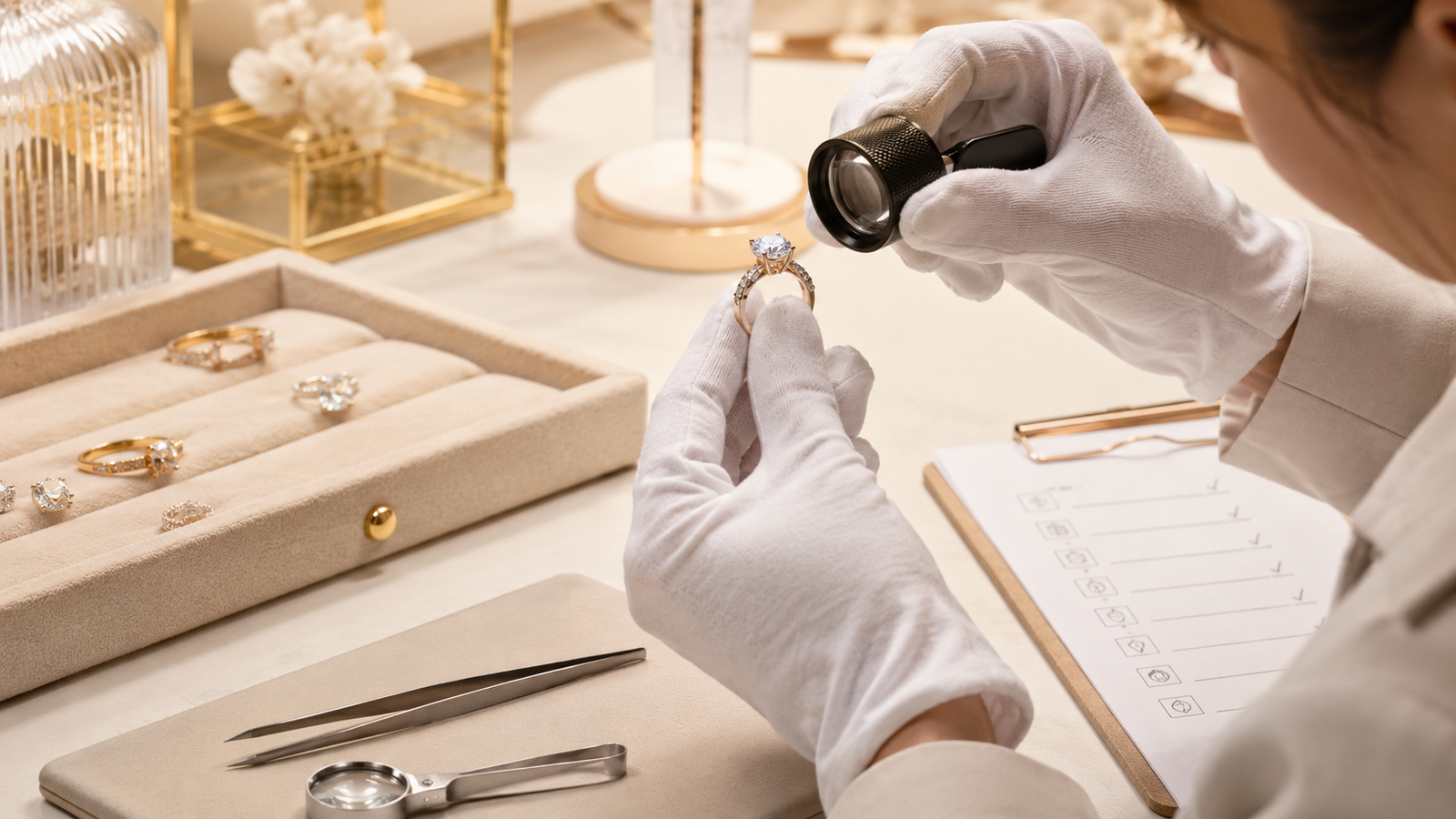 Jewelry quality inspection before shipping at Sunshine Jewelry