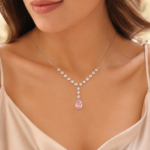 Ruby Red Pendant Necklace - CP113 - Image 2
