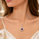 Ruby Red Pendant Necklace - CP114 - Image 2