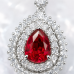 Ruby Red Pendant Necklace - CP114 - Image 3