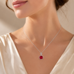 Ruby Red Pendant Necklace - CP112 - Image 2