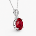 Ruby Red Pendant Necklace - CP112 - Image 4