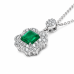 Emerald Green Pendant Necklace - CP106 - Image 3