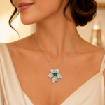 Emerald Green Pendant Necklace - CP110 - Image 2