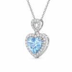 Sapphire Blue Pendant Necklace - CP122 - Image 3