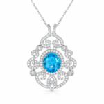 Sapphire Blue Pendant Necklace - CP123