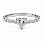 Heart-Cut Moissanite Solitaire Ring