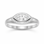 Marquise-Cut Halo Moissanite Statement Ring