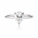 Pear-Cut Moissanite Solitaire Ring