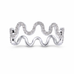 Wavy Crown Moissanite Stackable Ring