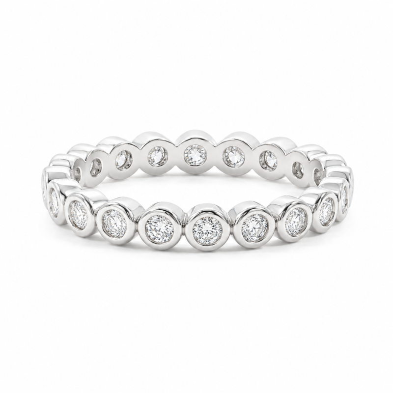 Bezel-Set Moissanite Eternity Band