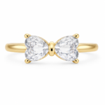 Double-Heart Moissanite Bypass Ring