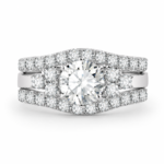 Triple-Row Halo Moissanite Bridal Ring