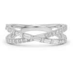 X-Shaped Baguette Moissanite Statement Ring