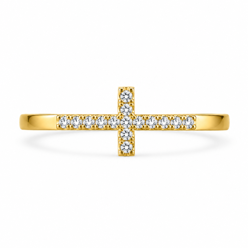 Cross-Bar Moissanite Statement Ring