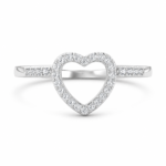 Heart Halo Moissanite Solitaire Ring