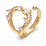 Sculptural Heart Moissanite Wrap Ring
