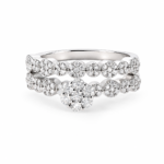 Layered Floral Halo Moissanite Statement Ring