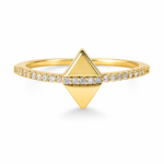 Geometric Pyramid Moissanite Statement Ring