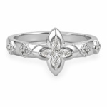 Floral Marquise Moissanite Stackable Band