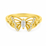 Gold-Tone Butterfly Moissanite Ring