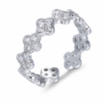 Floral-Link Moissanite Eternity Band