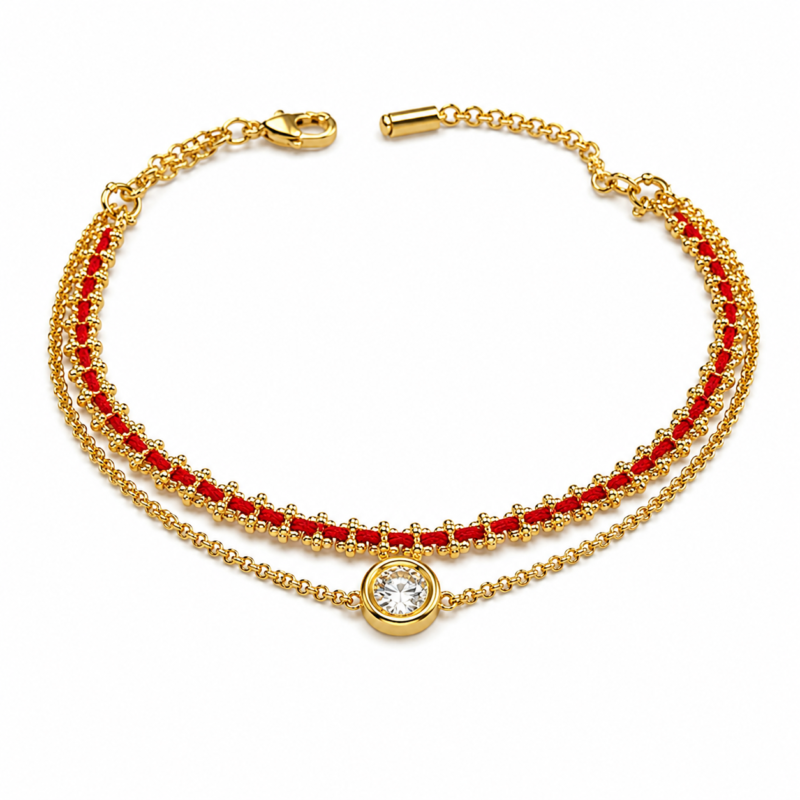 Red String Lucky Moissanite Bracelet