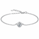 Bezel-Set Solitaire Moissanite Chain Bracelet