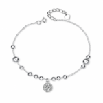 Floral Bead-Station Moissanite Bracelet
