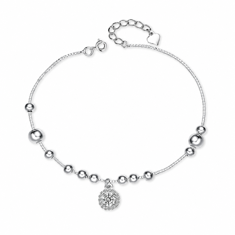 Floral Bead-Station Moissanite Bracelet
