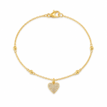 Delicate Heart Moissanite Chain Bracelet
