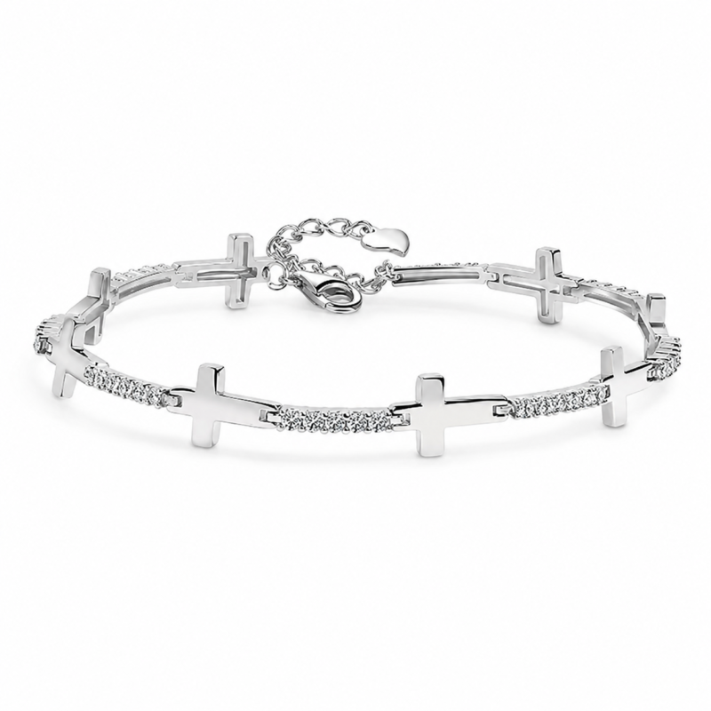 Geometric Bar-Link Moissanite Bracelet