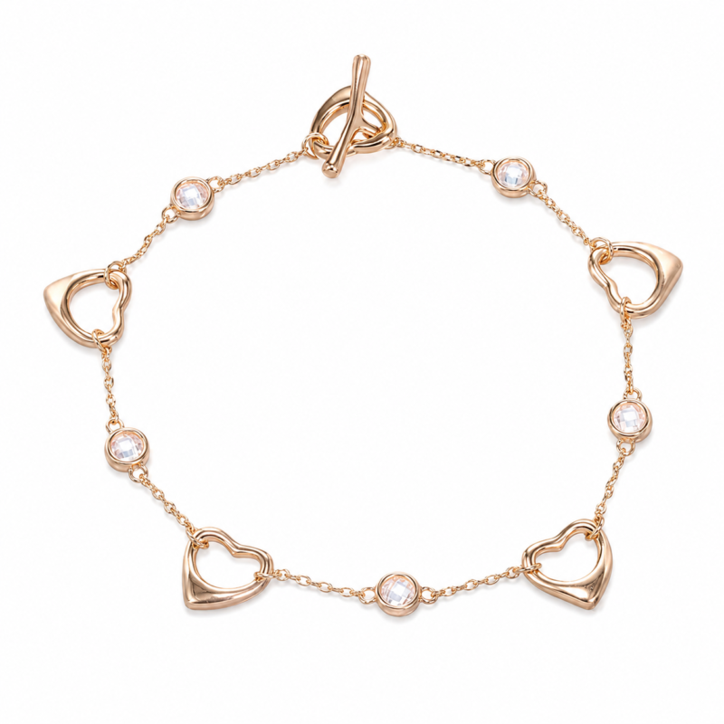 Heart & Pearl Moissanite Bracelet